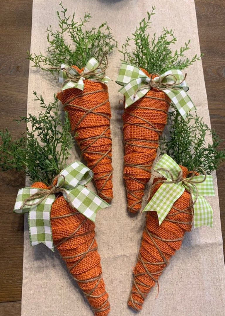 Eeaster Decor Burlap Carrots Rustic Burlap Carrots Primitive