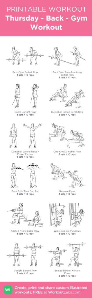 Fitness Motivation : Thursday - Back - Gym Workout – my custom workout ...