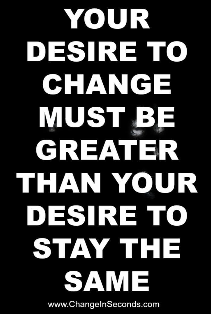 Fitness Motivation : Your desire to change must be greater 