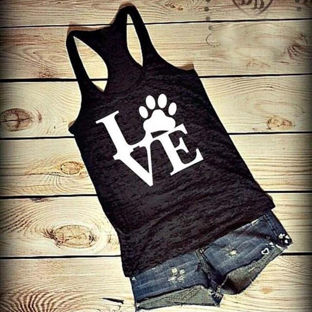 Women’s Tank Tops Bear Paw LOVE Vest Black and White
GET IT HERE