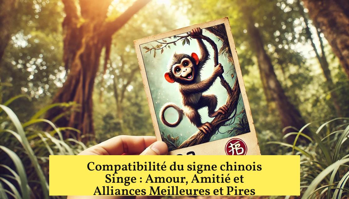 Compatibilité du signe chinois Singe : Amour, Amitié et Alliances Meilleures et Pires