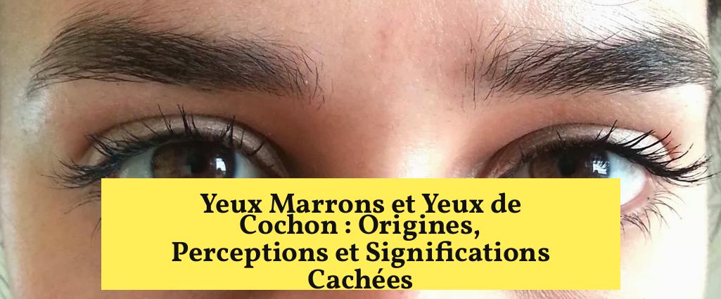 Yeux Marrons et Yeux de Cochon : Origines, Perceptions et Significations Cachées